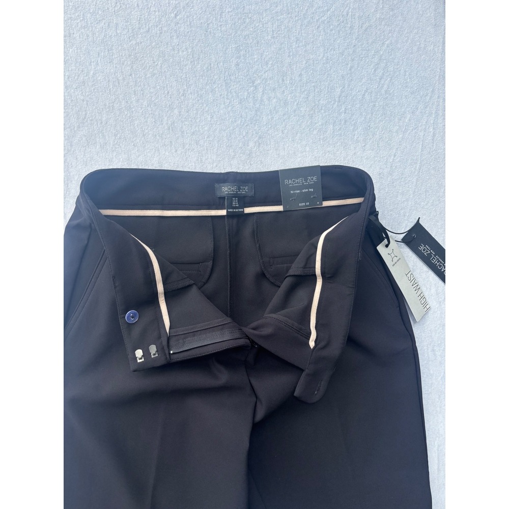 Rachel Zoe Black High Rise Slim Leg Trousers Dress Pants Size 10 NWT - Picture 3 of 9